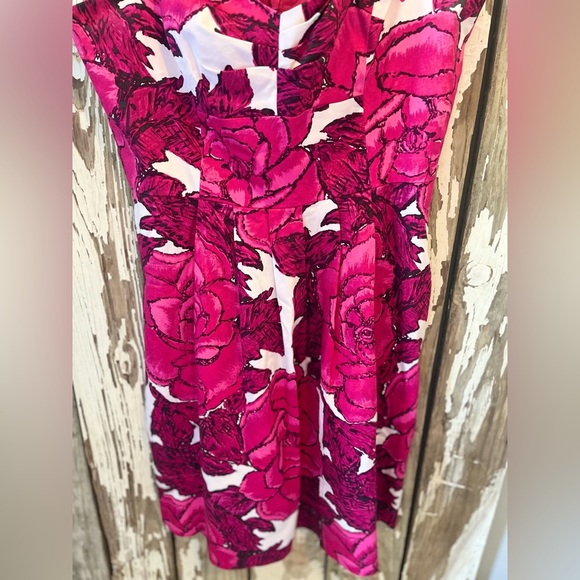 Donna Rocco Floral Dress size 14 Roses Pink with pockets - Picture 4 of 6